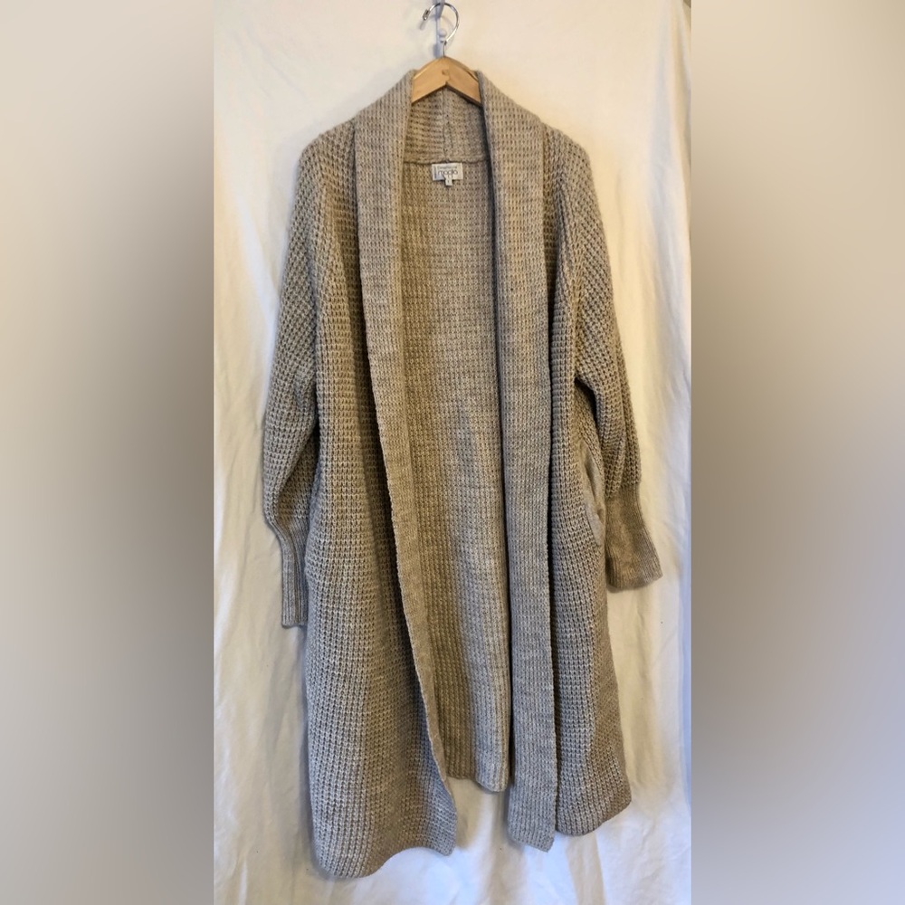 Taupe Knit Cardigan Sweater, Women’s L